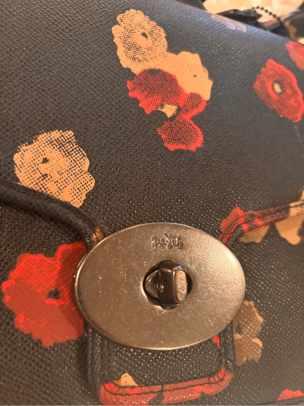 Coach Floral Black and Red Women's Bag - Picture 4 of 4